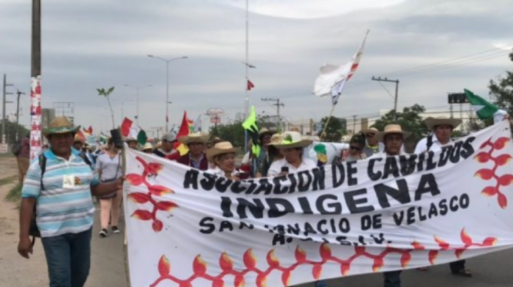 La Marcha ingresa a la ciudad de santa Cruz Foto: Ríos de Pie.