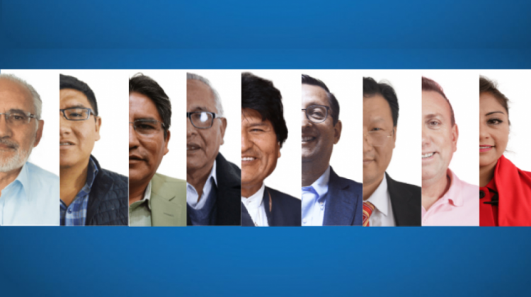 Los nueve candidatos presidenciales.   Foto: ANF