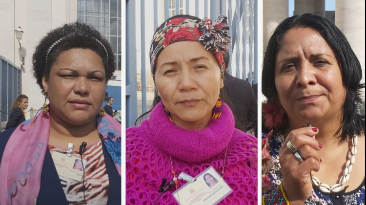Mujeres que participan del Sínodo de la Amazonía. Foto. ANF