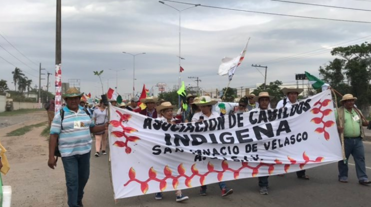 La Marcha ingresa a la ciudad de santa Cruz Foto: Ríos de Pie.