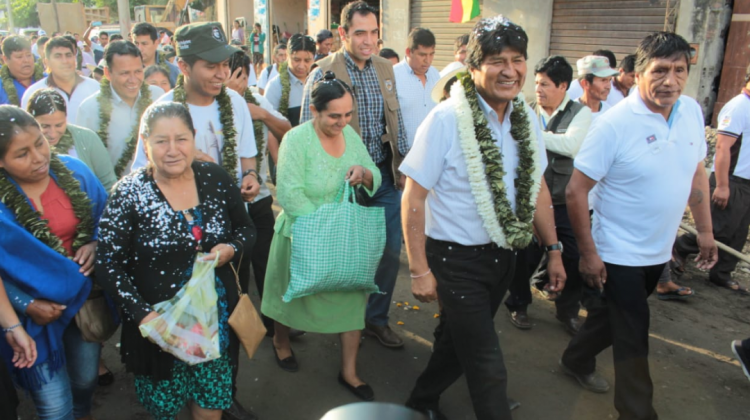 Evo Morales el domingo en el Chapare. Foto: Min.Comunicación