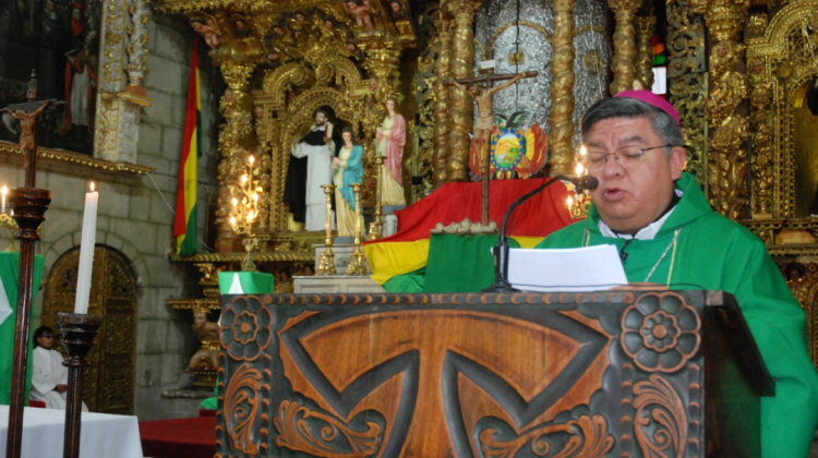 Obispo auxiliar de la Diócesis de El Alto, mons. Giovani Arana. Foto: ANF.