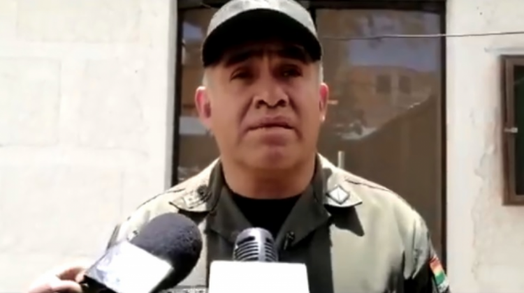El comandante de la Policía de Oruro, Marco Polo. Foto: Captura de pantalla