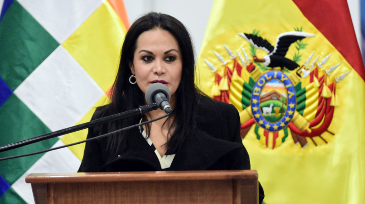 La ministra de Comunicación, Roxana Lizárraga. Foto: ABI
