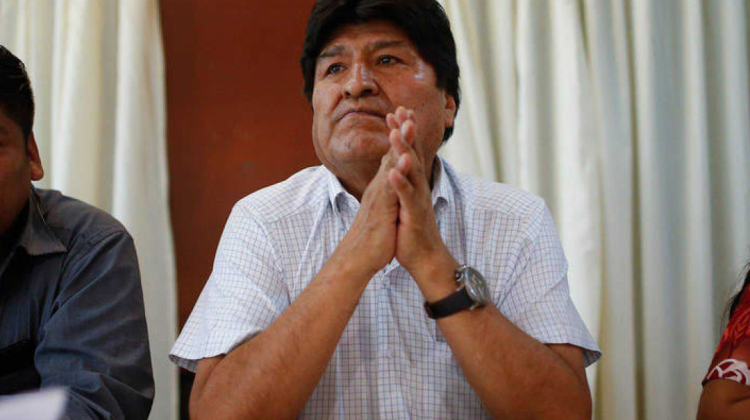 Evo Morales en la reunión del MAS en Buenos Aires donde se eligió a Luis Arce como candidato a la presidencia. Foto archivo: rtve.es