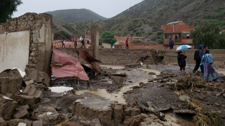 Desborde de río destruyó casas en el municipio de Cotagaita, Potosí. Foto: Cortesía Juan Orellana