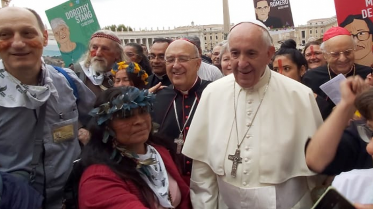 Papa Francisco junto a Pueblos Indígenas. Foto. ANF