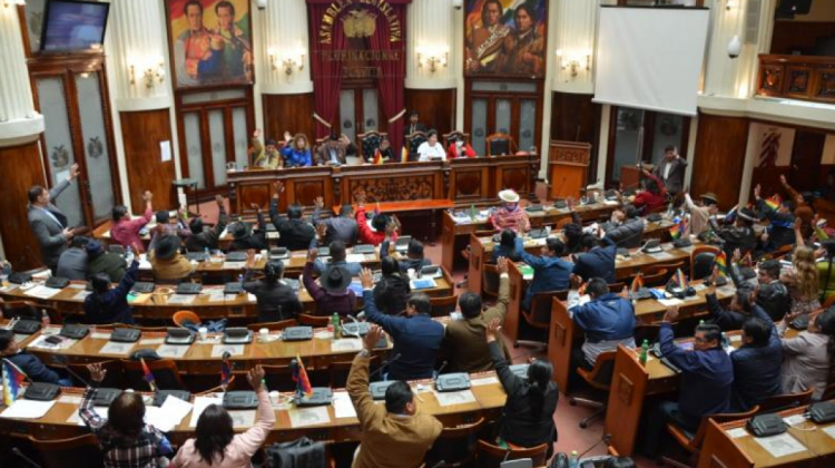 Sesión de la Asamblea Legislativa Plurinacional (ALP). Foto: Cámara de Senadores