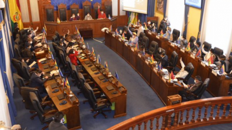 Sesión de la Cámara de Senadores en Bolivia. Foto: Cámara de Senadores.