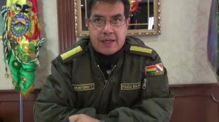 El Comandante de la Policía Boliviana, Rodolfo Montero. Foto: captura de pantalla
