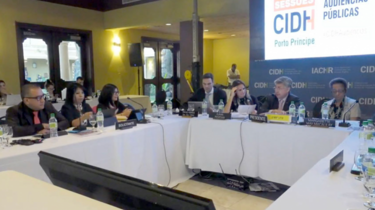 Sesión de la Comisión interamericana de Derechos Humanos (CIDH). Foto: Captura de video CIDH