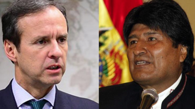 Jorge "Tuto" Quiroga, candidato presidencial. Evo Morales, expresidente de Bolivia. Foto: Composición Los Tiempos.