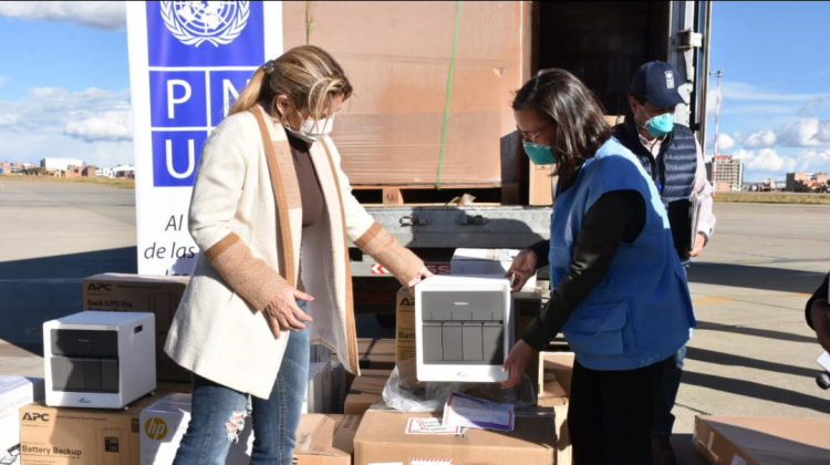 Donación de equipos PNUD. Foto: Min. Presidencia
