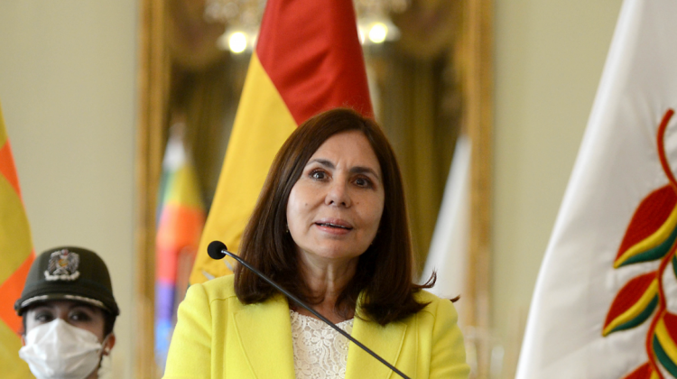 Karen Longaric, ministra de Relaciones Exteriores. Foto: ABI