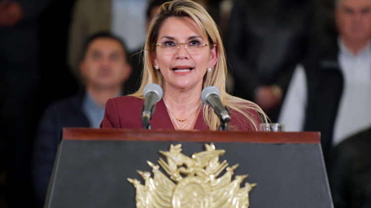 La presidenta Jeanine Añez. Foto: ABI