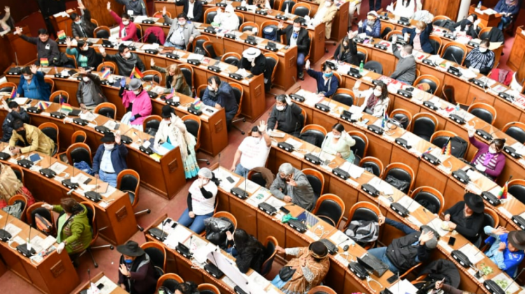 Sesión ordinaria de la Asamblea Legislativa Plurinacional (ALP). Foto: Diputados Bolivia.