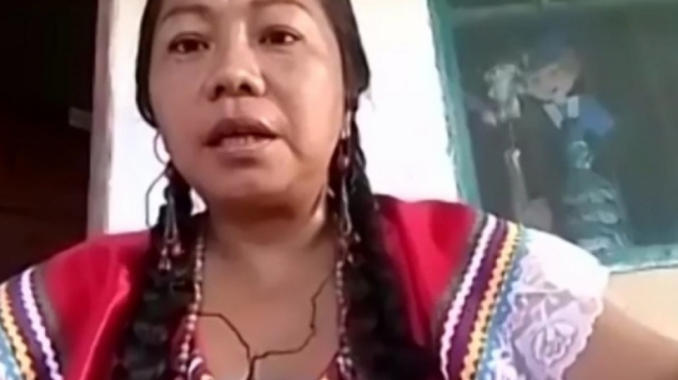 Miriam Yubanure, líder indígena del Territorio Isiboro Sécure - Tipnis,  Captura de pantalla.