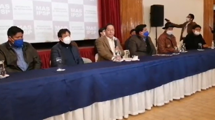 Luis Arce Catacora, en conferencia de prensa. Foto: Captura de video.