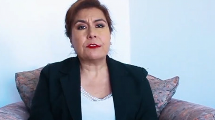 María de la Cruz Bayá, candidata a la presidencia por Acción Democrática Nacionalista (ADN) y La Patria Primero. Foto: Captura de video.