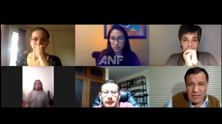 Participantes del conversatorio, captura de pantalla ANF