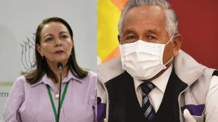 Los ministros de Salud, Eidy Roca y de Educación, Víctor Hugo Cárdenas.