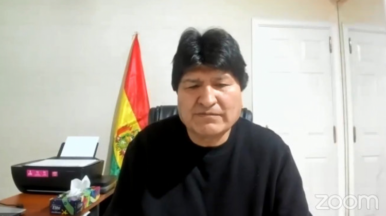 Evo Morales, expresidente de Bolivia y actual Jefe de campaña del MAS. Foto: Captura de pantalla.