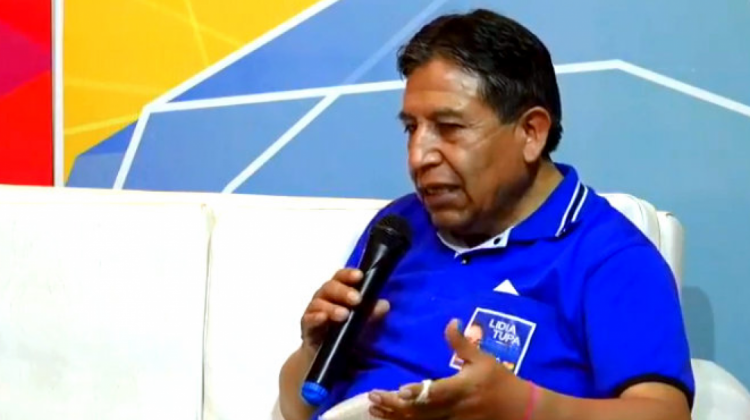 David Choquehuanca, candidato a vicepresidente por el Movimiento Al Socialismo (MAS). Foto: Captura de pantalla de “Lucho por el Chaco”