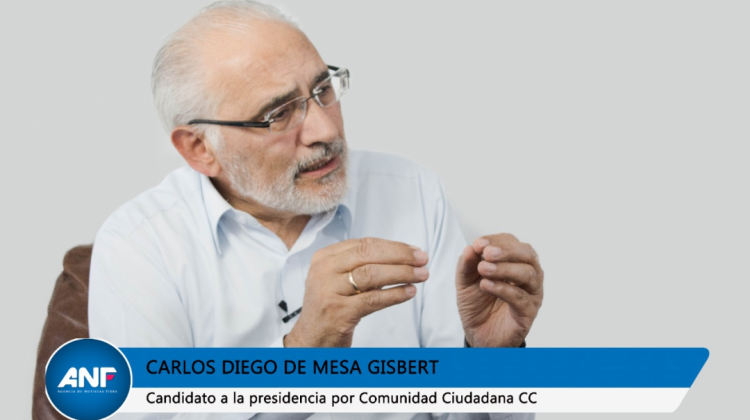 Candidato presidencial de Comunidad Ciudadana, Carlos Mesa. Foto: ANF