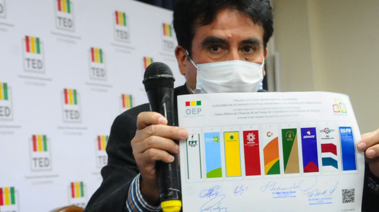 Una de las boletas de sufragio que se usará en Cochabamba. Foto: Opinión