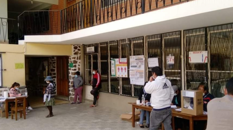 Recinto electoral del municipio de Yotala en Chuquisaca. Foto: Correo del Sur
