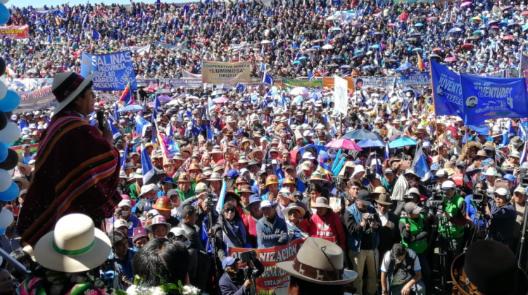 Una concentración del MAS en campaña electoral. Foto: Internet
