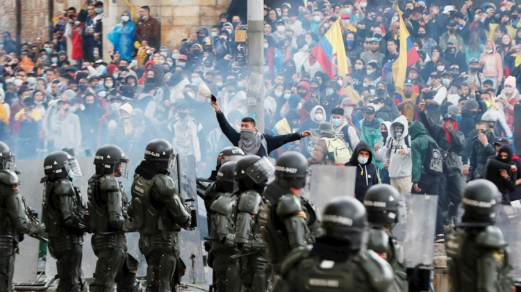 Protestas en Colombia. Foto: Democracia.