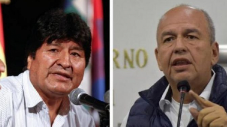 El expresidente Evo Morales y el exministro Arturo Murillo. Foto: Internet