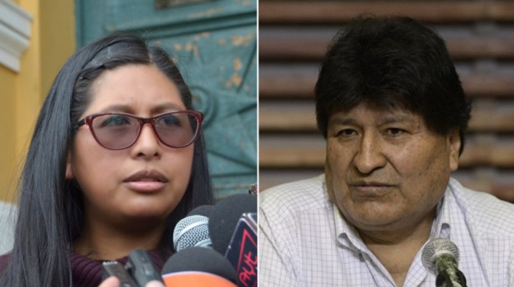 Eva Copa y Evo Morales. Foto: Correo del Sur