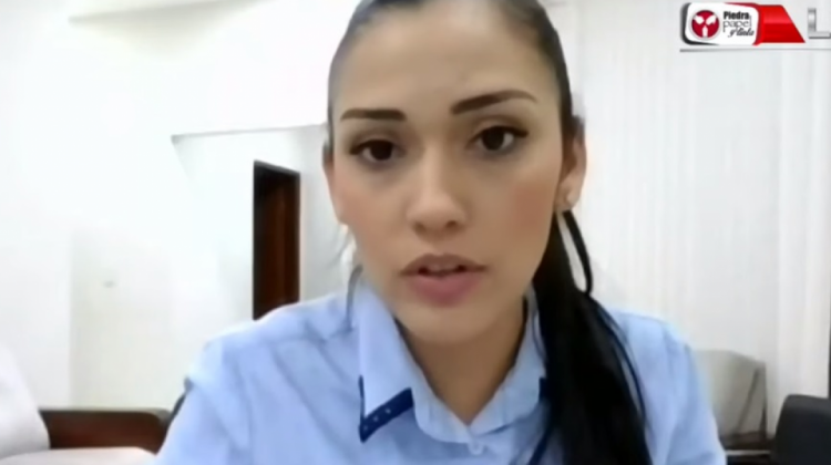 La exsenadora del MAS, Adriana Salvatierra. Foto: Captura de pantalla