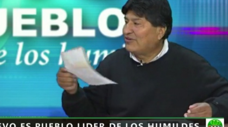 Evo Morales en entrevista con Kawsachun Coca. Foto: Captura