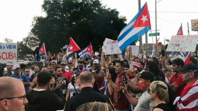 Manifestación en Cuba. Foto. RRSS