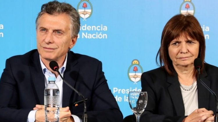 El expresidente Macri y exministra de Seguridad. Foto: Presidencia