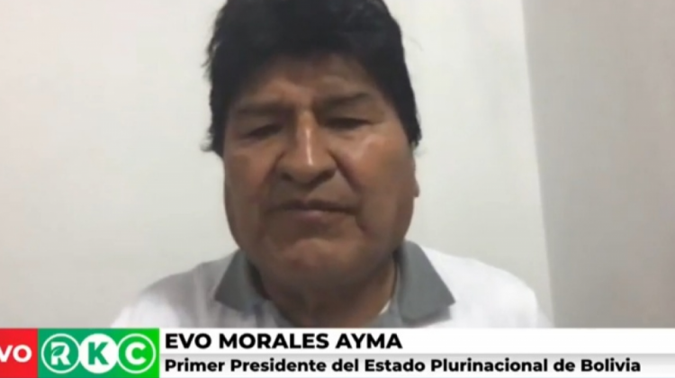 Expresidente Evo Morales en su programa dominical. Foto: Captura