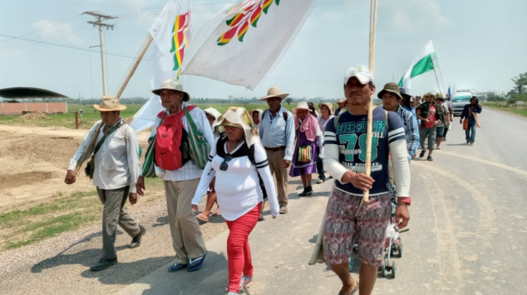 La marcha de los pueblos indígena en defensa de territorio. Foto: Resistencia por la Democracia