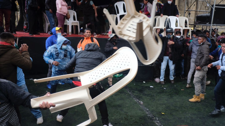 El enfrentamiento en Chuquiaguillo. Foto: Página Siete
