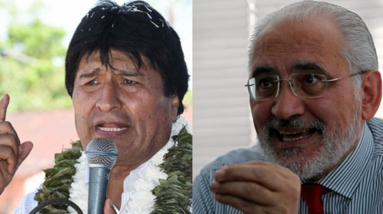 Evo Morales y Carlos Mesa, ambos son expresidentes. Foto: Erbol