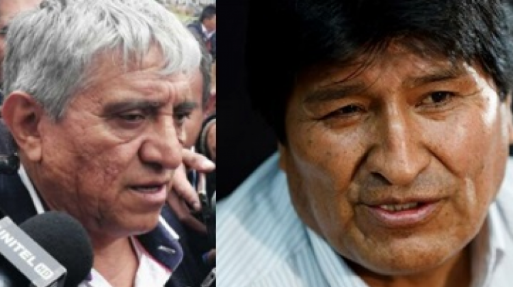 El alcalde de La Paz, Iván Arias y el expresidente Evo Morales.