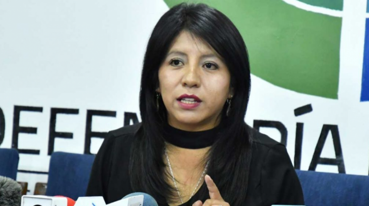 Nadia Cruz asumió el cargo de Defensora del Pueblo, interinamente, en mayo de 2019. Foto: Página Siete