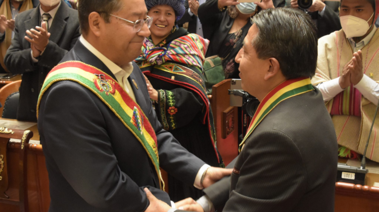 Luis Arce y David Choquehuanca asumieron el mando del país el 8 de noviembre de 2020. Foto: Página Siete
