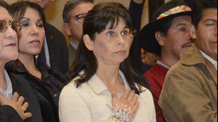 Rosario Baptista fue posesionada como Vocal del TSE en diciembre de 2019. Foto: ABI
