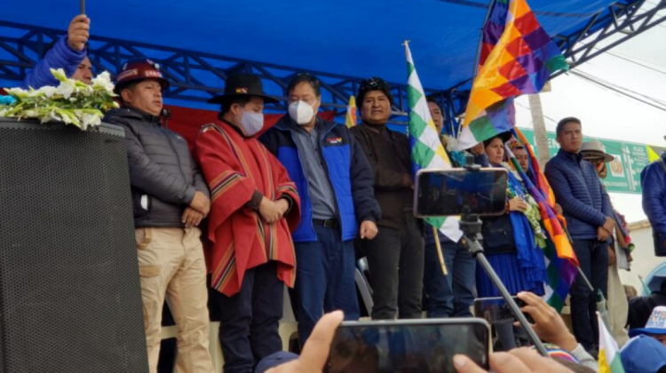 Acto en Caracollo, Oruro, por el inicio de la marcha del MAS. Foto: Patria Nueva