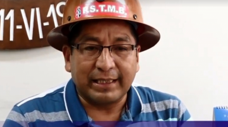 El secretario ejecutivo de la Federación Sindical de Trabajadores Mineros de Bolivia, Gonzalo Quispe. Foto: captura de video