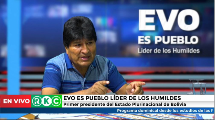 Líder del MAS, Evo Morales. Foto: captura