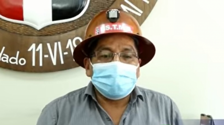 Secretario ejecutivo de la Federación de Mineros, Gonzalo Quispe. Foto: captura de video